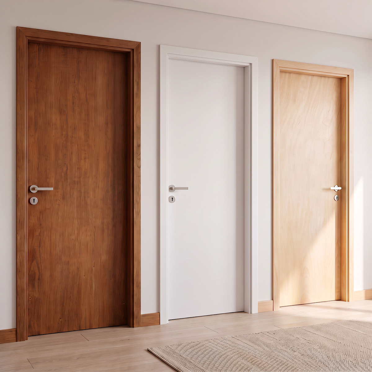 Portas internas de madeira para quartos e ambientes