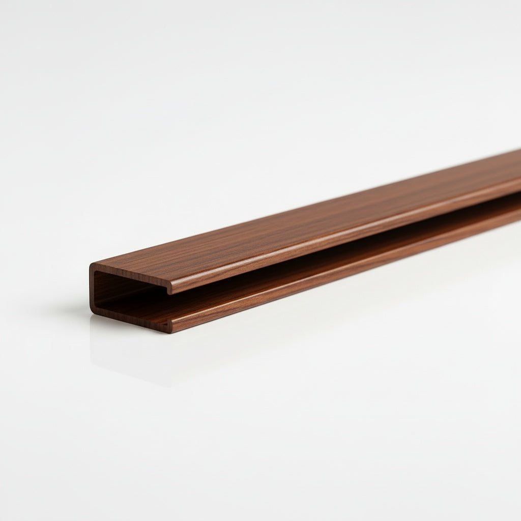 Perfil U de PVC para Acabamento | 8mm | Barra 3m