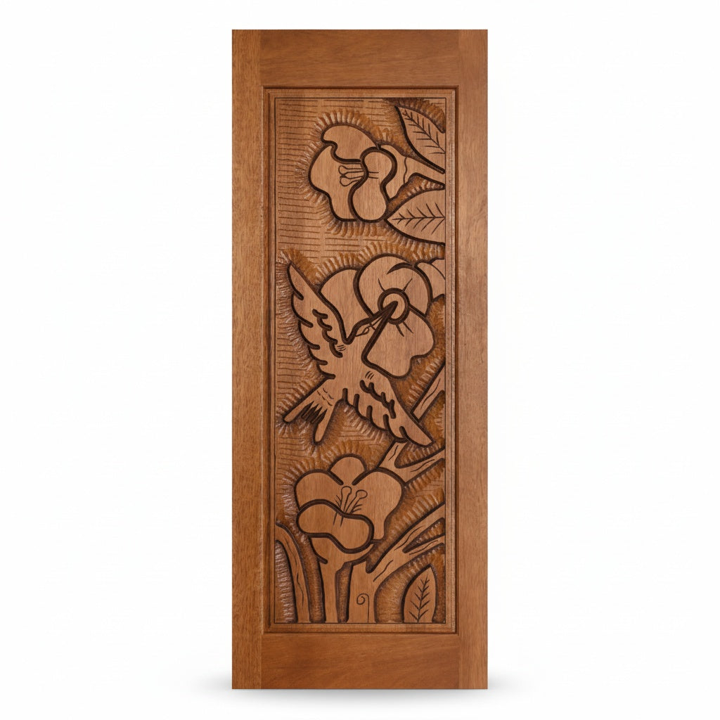 Porta Externa de Madeira Cedro Alagoano Entalhada | Ref 110 | Com Selador