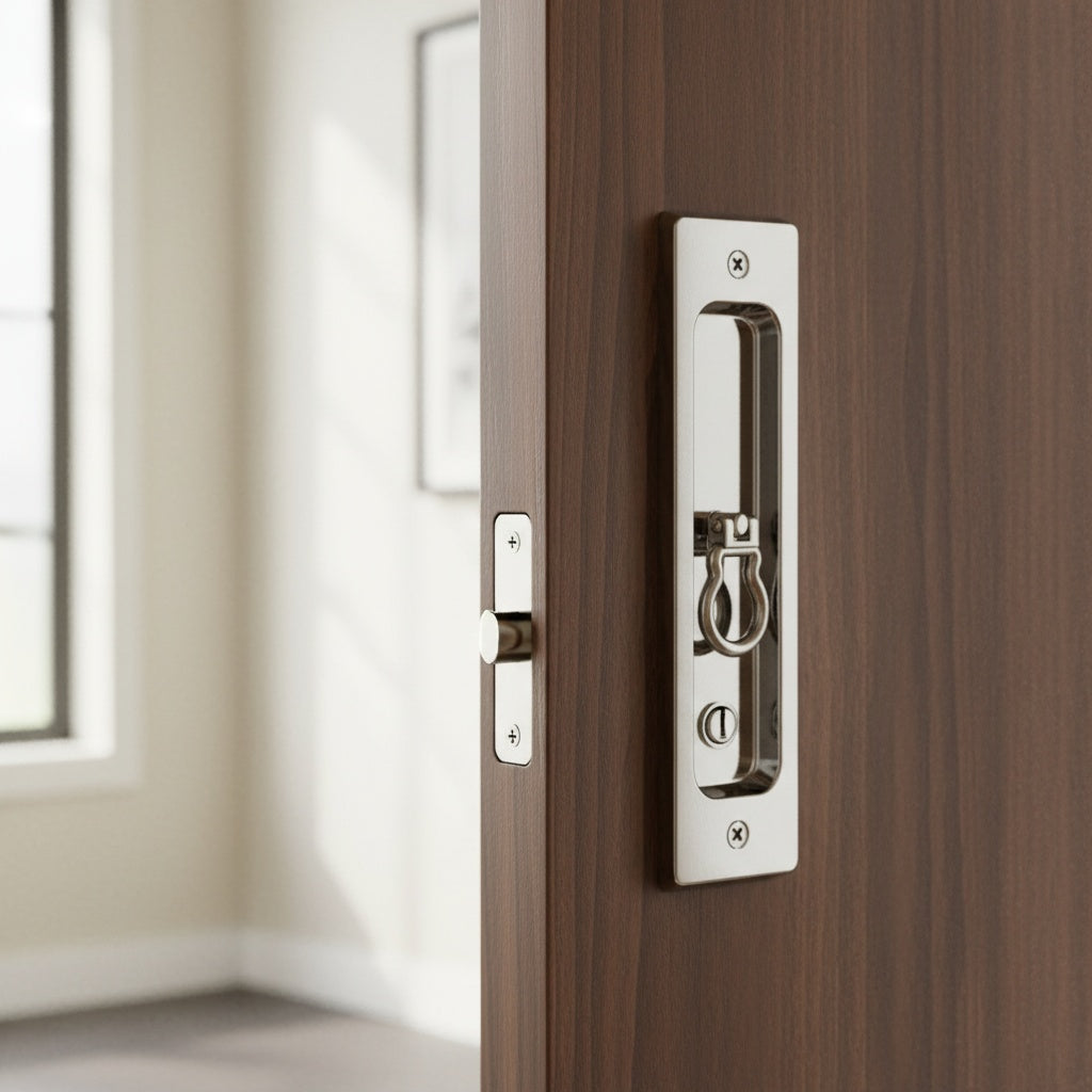 Fechadura para Porta de Correr | Concha Bico de Papagaio | Inox