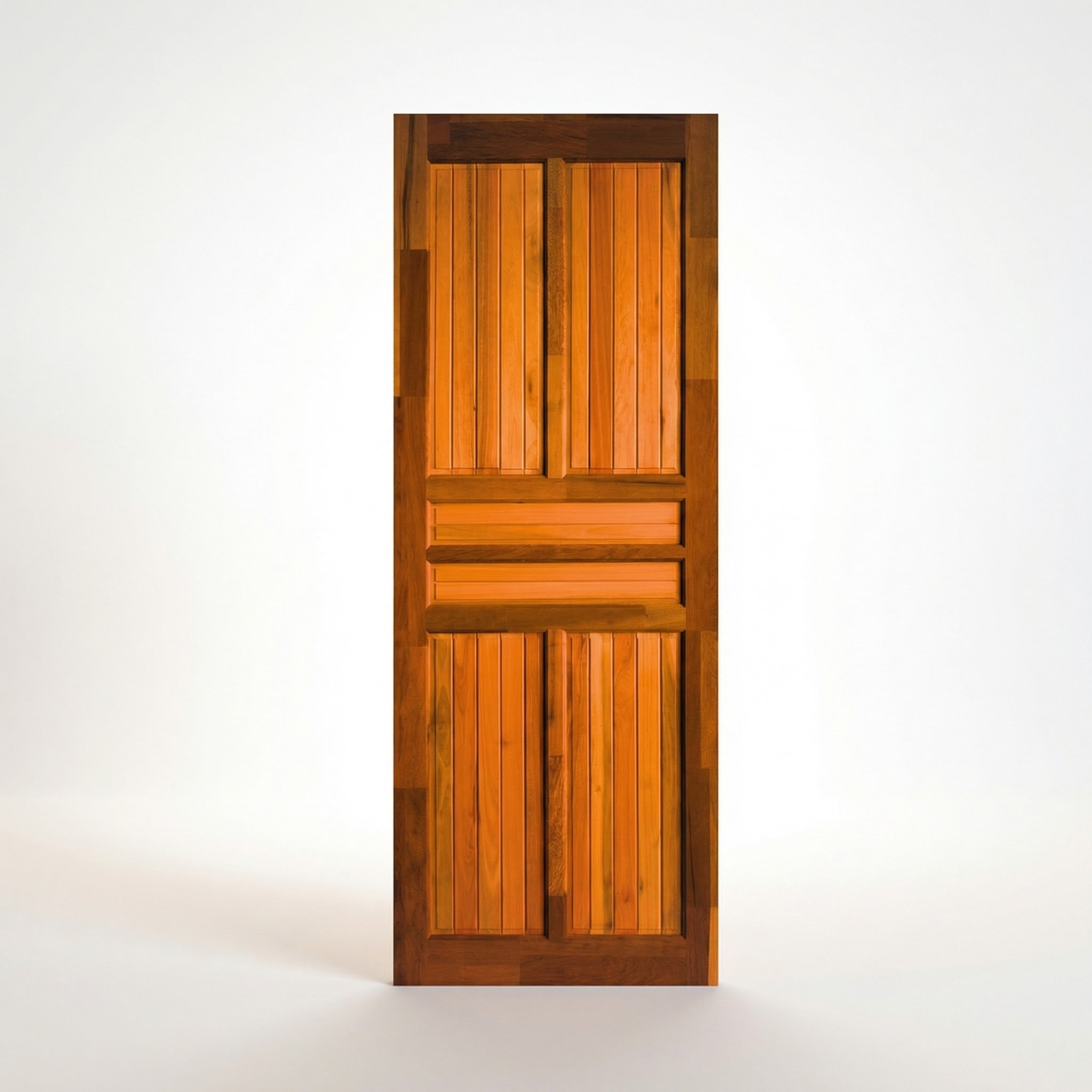 Porta Externa de Madeira Americana Eucalipto Fingada | Tipo 2 | Com Selador