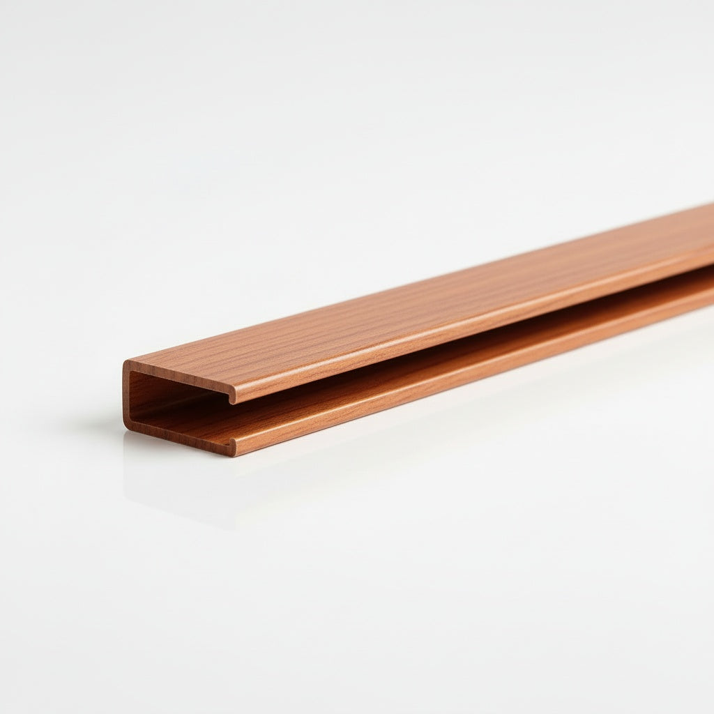 Perfil U de PVC para Acabamento | 8mm | Barra 3m