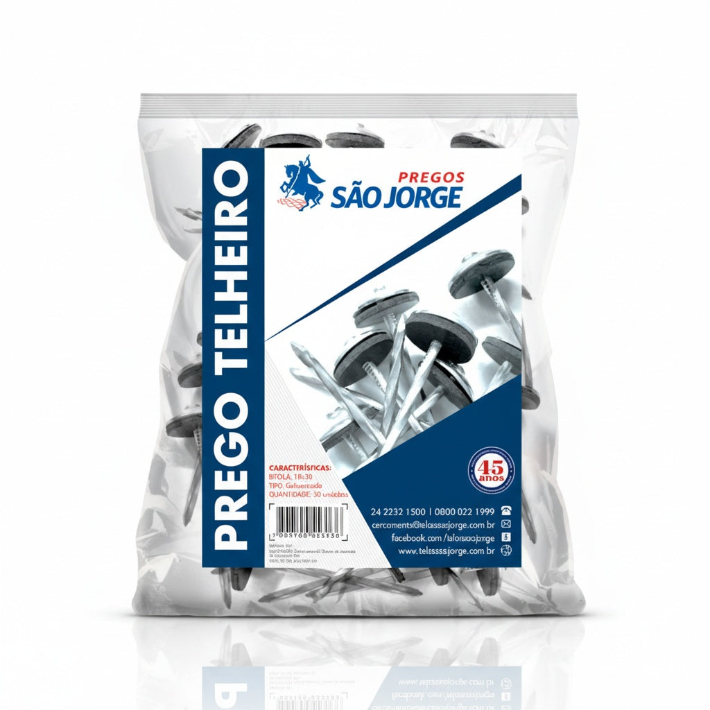 Prego Telheiro 18 X 30 | Pacote 30 Unidades