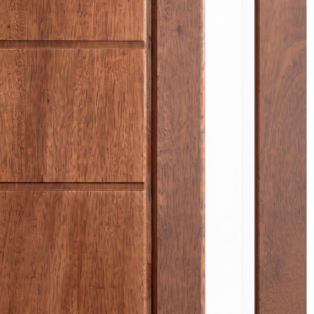 Porta Externa de Madeira Cedro Alagoano | Ref 31 | Vidro Reto | Com Selador