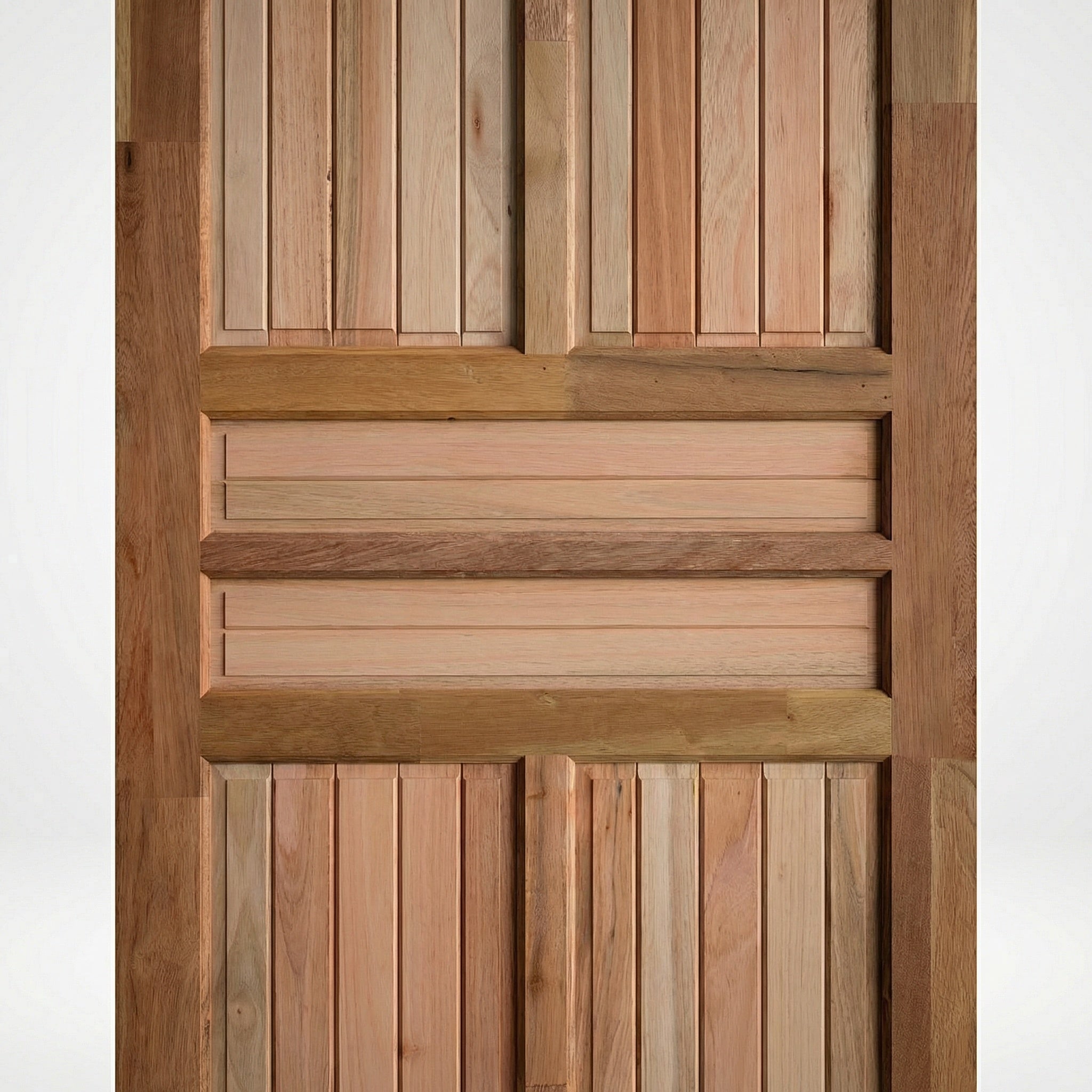 Porta Externa de Madeira Americana Eucalipto Fingada | Tipo 2 | Natural