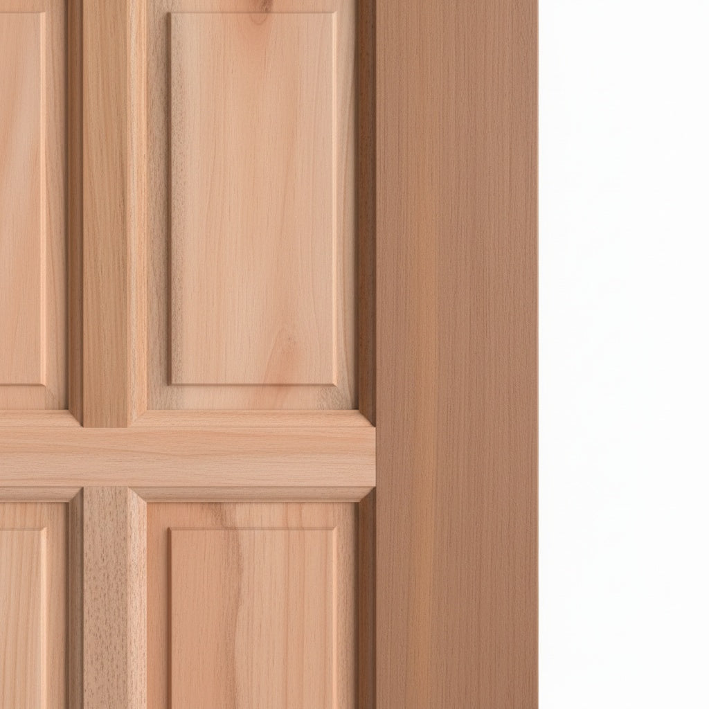 Porta Externa de Madeira Eucalipto Fingada | Ref 15 | 28 Almofadas | Natural