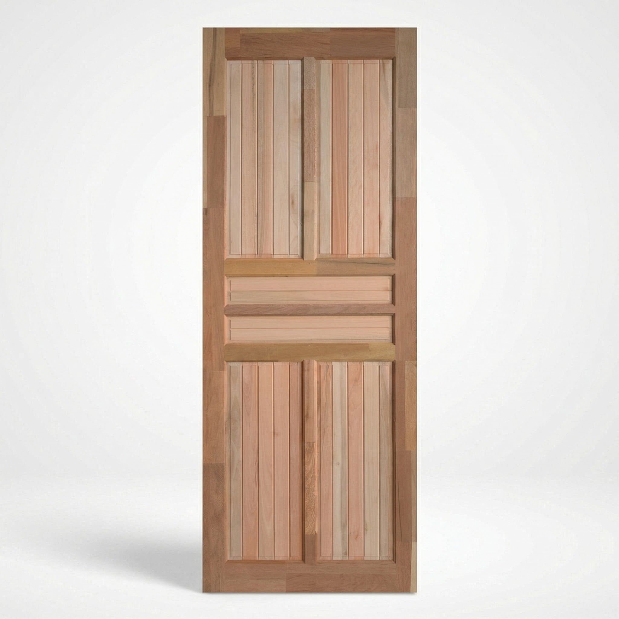 Porta Externa de Madeira Americana Eucalipto Fingada | Tipo 2 | Natural