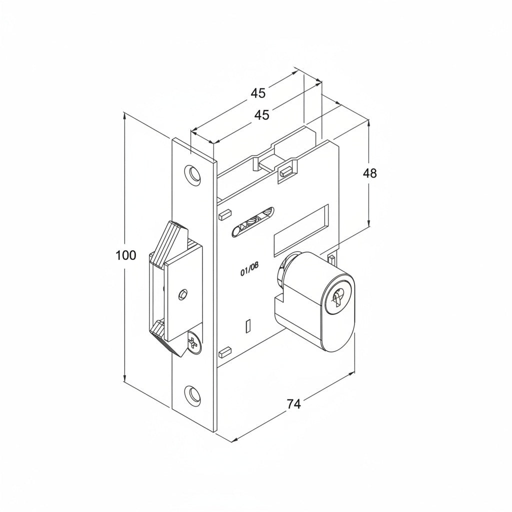 Fechadura para Porta de Correr | Roseta