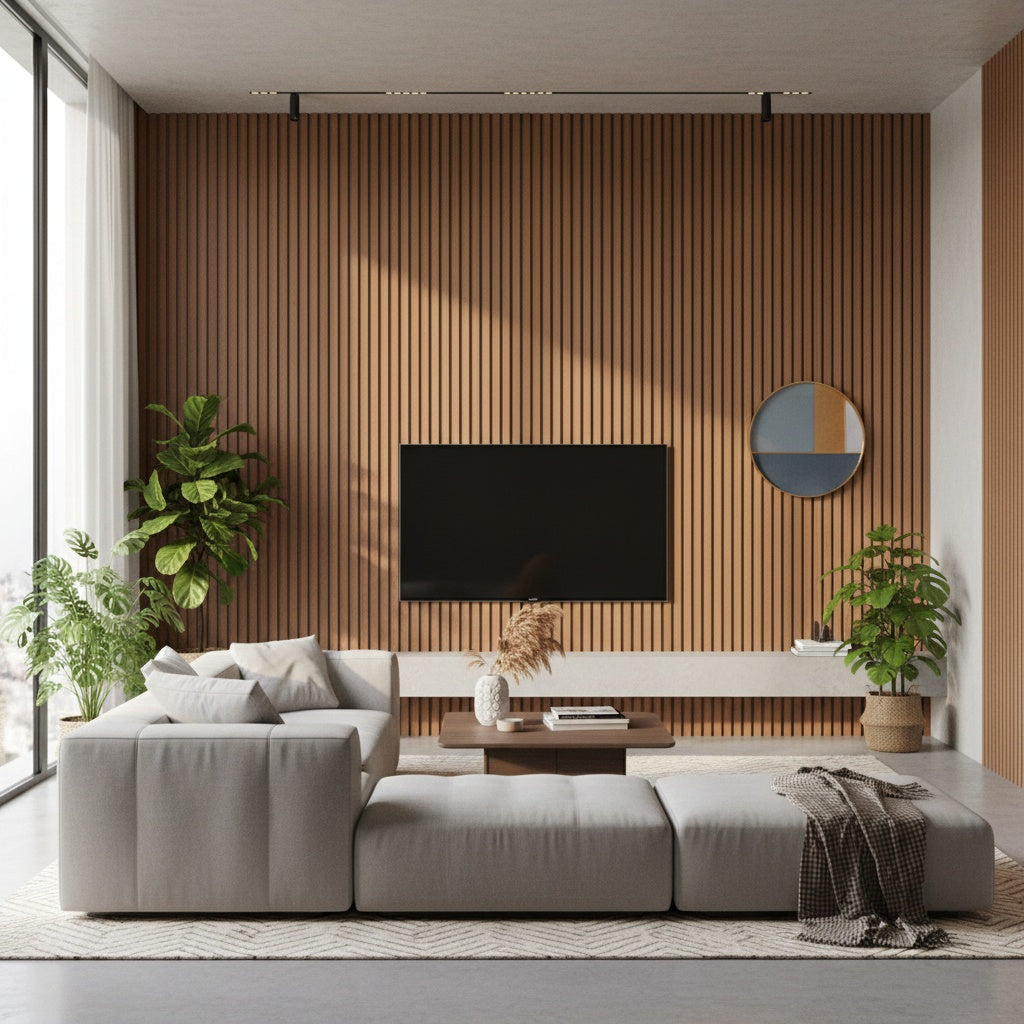 Perfil Ripado de PVC Decorativo para Parede | 20cm x 3m