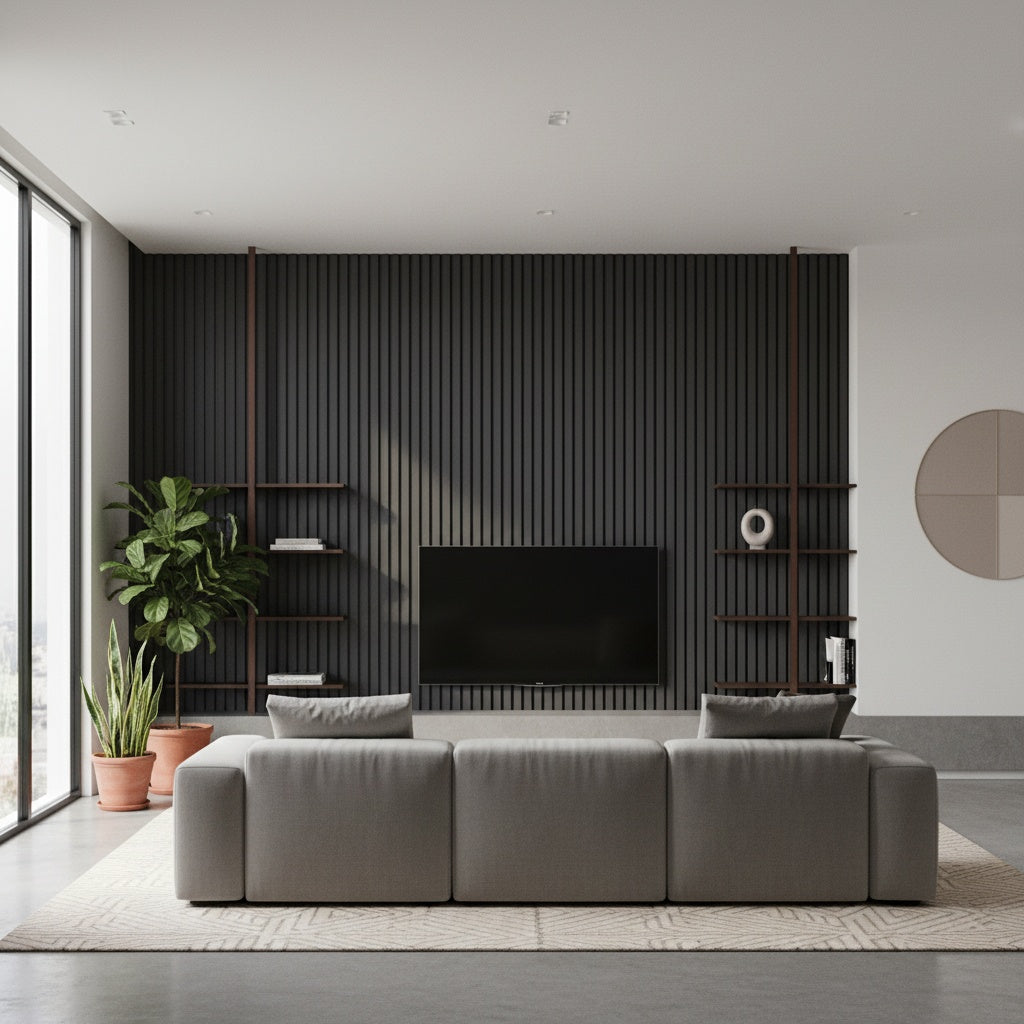 Perfil Ripado de PVC Decorativo para Parede | 20cm x 3m