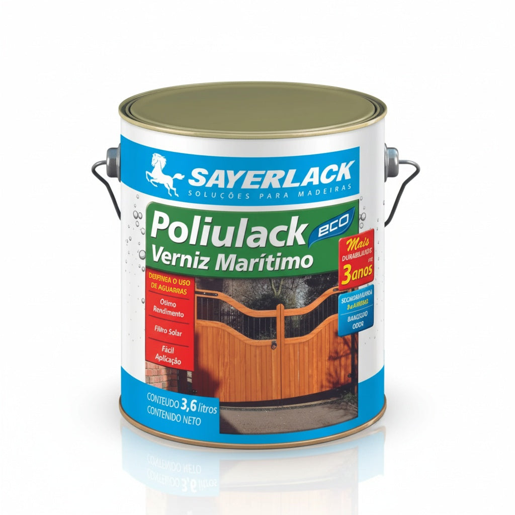 Verniz Marítimo Poliulack para Madeira | Proteção Externa | 3,6L