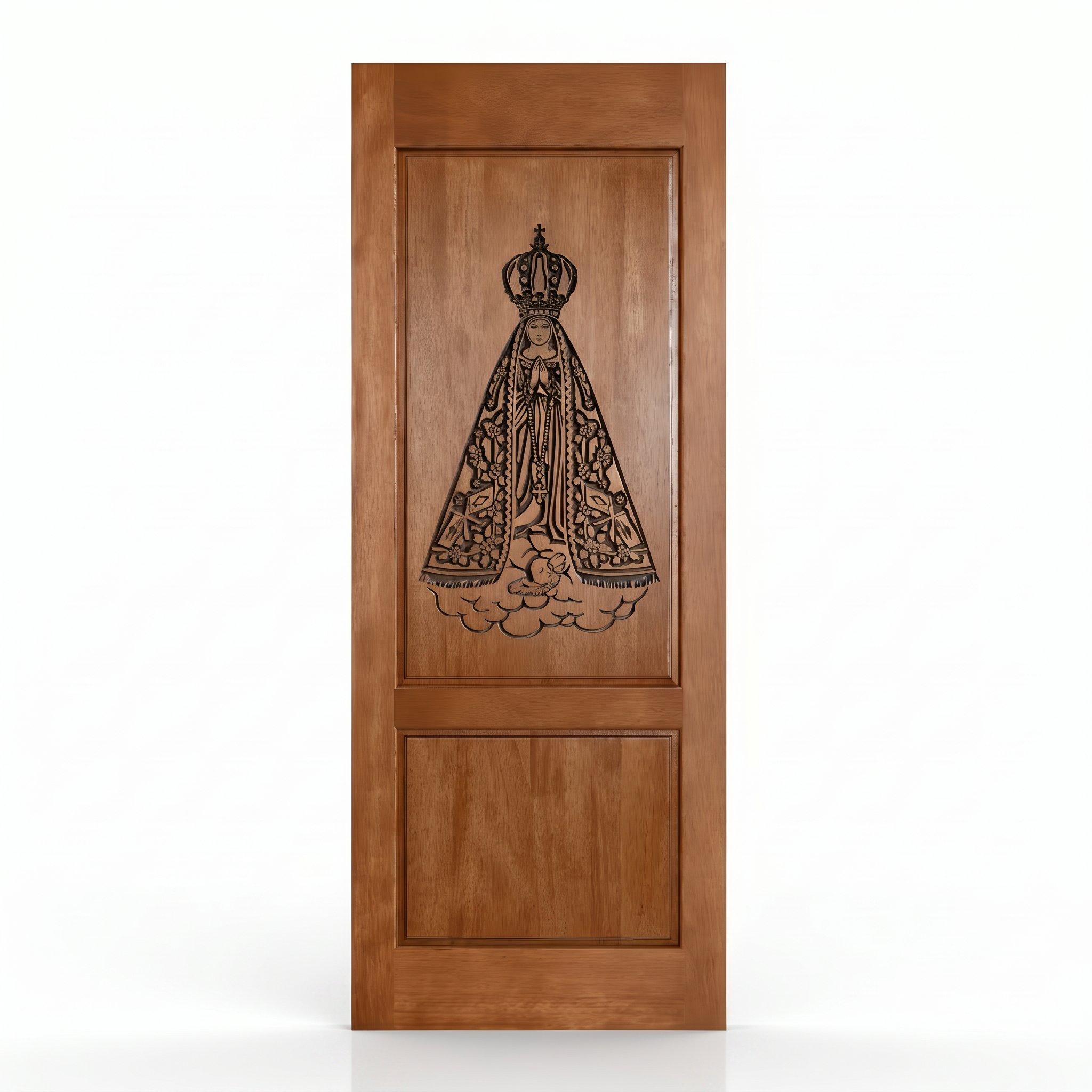 Porta Externa de Madeira Cedro Alagoano Entalhada | Ref 177 | Com Selador