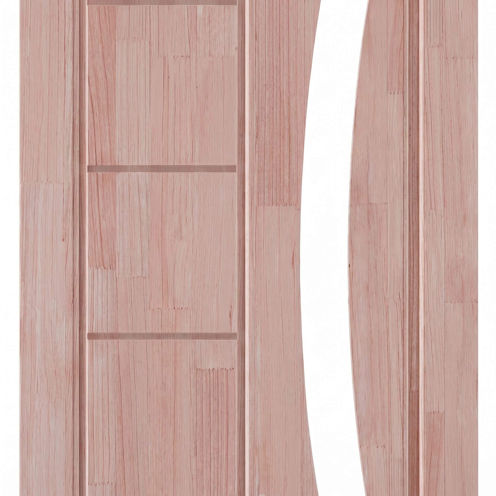 Porta Externa de Madeira Eucalipto Fingada | Ref. 31 | Abertura para Vidro | Natural