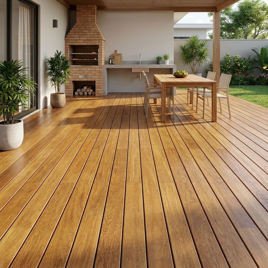 Deck de Madeira Sucupira Amarela | 10 CM x 2 CM