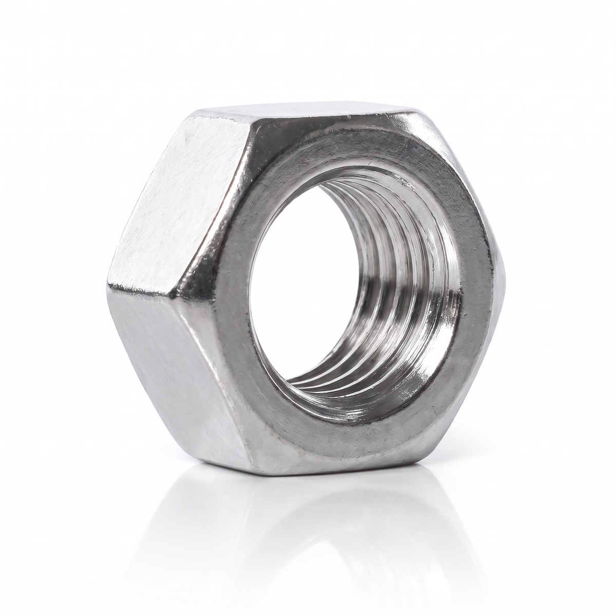 Porca zincada Fiel, fixador com rosca interna para aperto do conjunto.