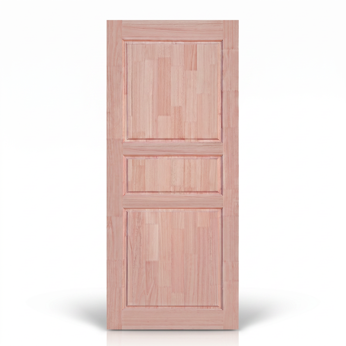 Porta externa de eucalipto fingado natural Ref. 33, vista principal do modelo.