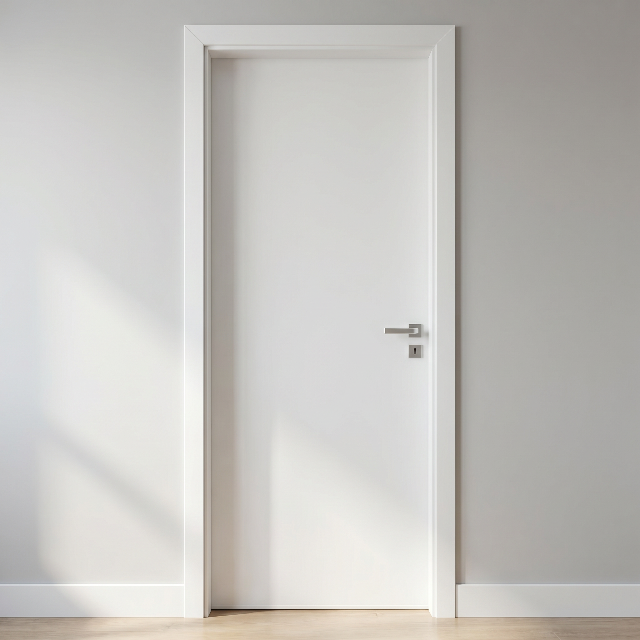 Porta interna lisa melamínica branca Diamond Bondoor, vista complementar do modelo.
