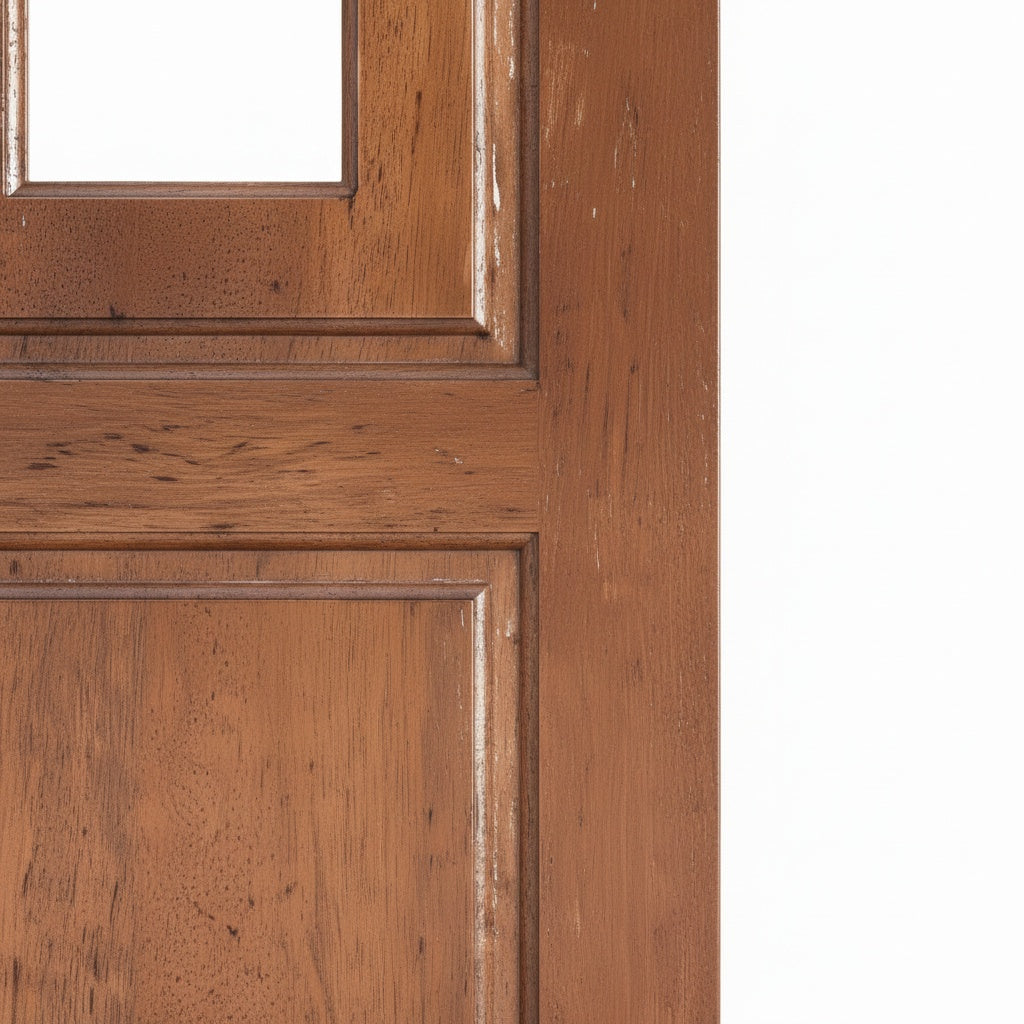 Porta Externa de Madeira Cedro Alagoano | Ref 28 | Com Vidro | Com Selador