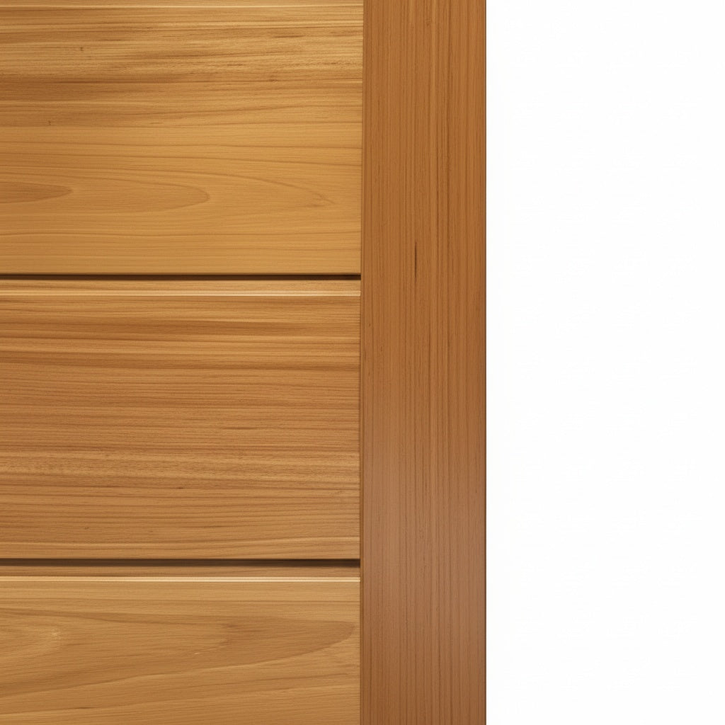 Porta Externa de Madeira Pau Brasil Tauari | Ref 32 | 7 Faixas | Natural
