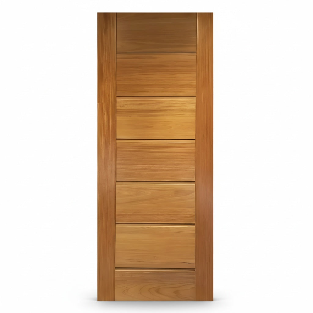 Porta Externa de Madeira Pau Brasil Tauari | Ref 32 | 7 Faixas | Natural