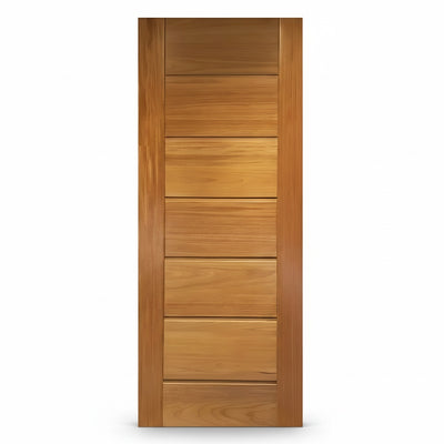 Porta Externa de Madeira Pau Brasil Tauari | Ref 32 | 7 Faixas | Natural