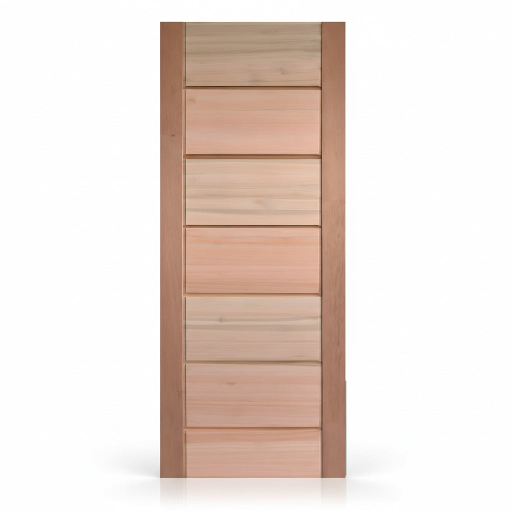 Porta Externa de Madeira Eucalipto Fingada | Ref 32 | Natural