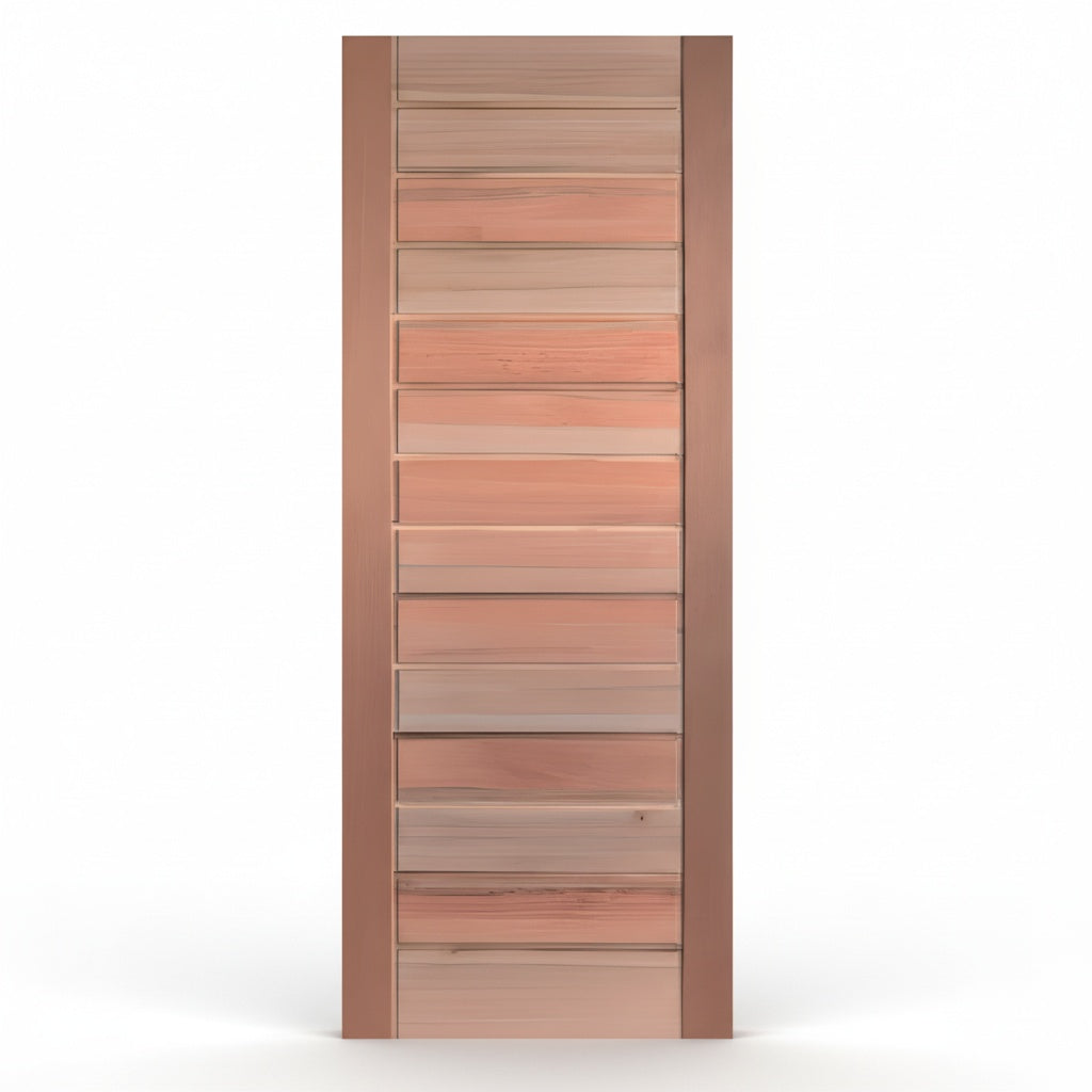 Porta Externa de Madeira Eucalipto Fingada | Ref 35 | Natural