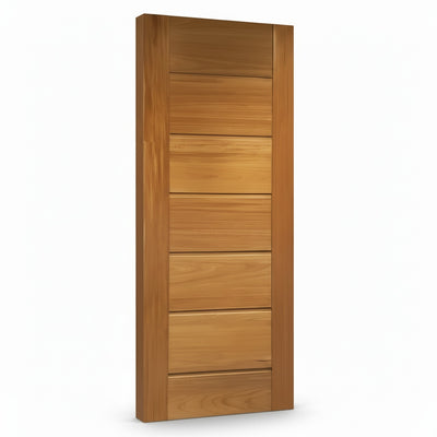 Porta Externa de Madeira Pau Brasil Tauari | Ref 32 | 7 Faixas | Natural