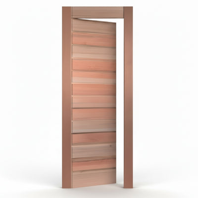 Porta Externa de Madeira Eucalipto Fingada | Ref 35 | Natural