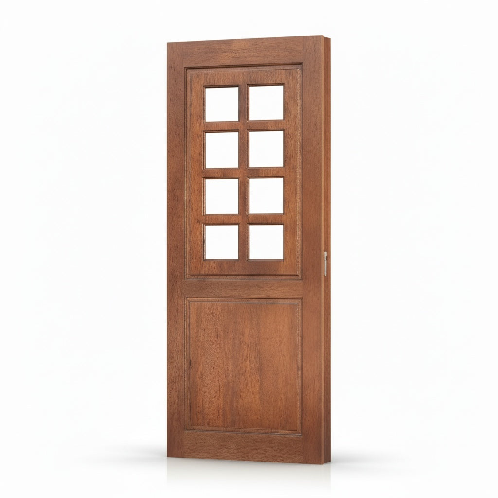 Porta Externa de Madeira Cedro Alagoano | Ref 28 | Com Vidro | Com Selador