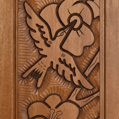 Porta Externa de Madeira Cedro Alagoano Entalhada | Ref 110 | Com Selador