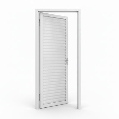 Porta com Caixilho de Aço Branco Laminado Reforçado | 215 X 6,5 CM