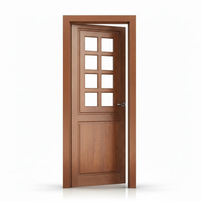 Porta Externa de Madeira Cedro Alagoano | Ref 28 | Com Vidro | Com Selador