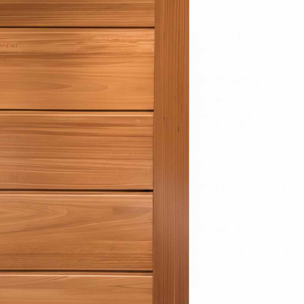 Porta Externa de Madeira Pau Brasil Jequitibá | Ref 32 | 7 Faixas | Natural