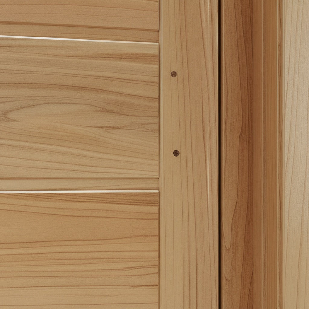 Porta Externa de Madeira Pau Brasil Tauari | Ref 32 Pop | 10 Faixas | Natural