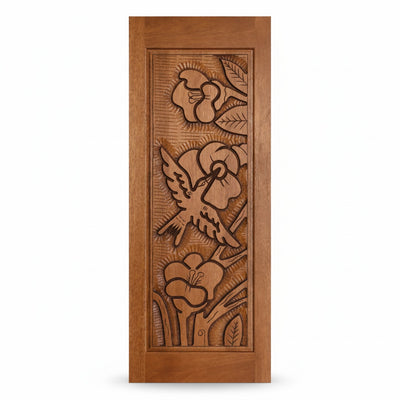 Porta Externa de Madeira Cedro Alagoano Entalhada | Ref 110 | Com Selador