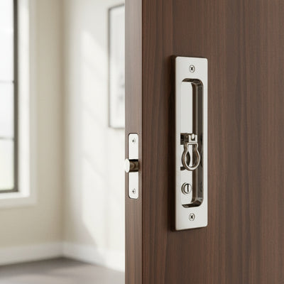 Fechadura para Porta de Correr | Concha Bico de Papagaio | Inox