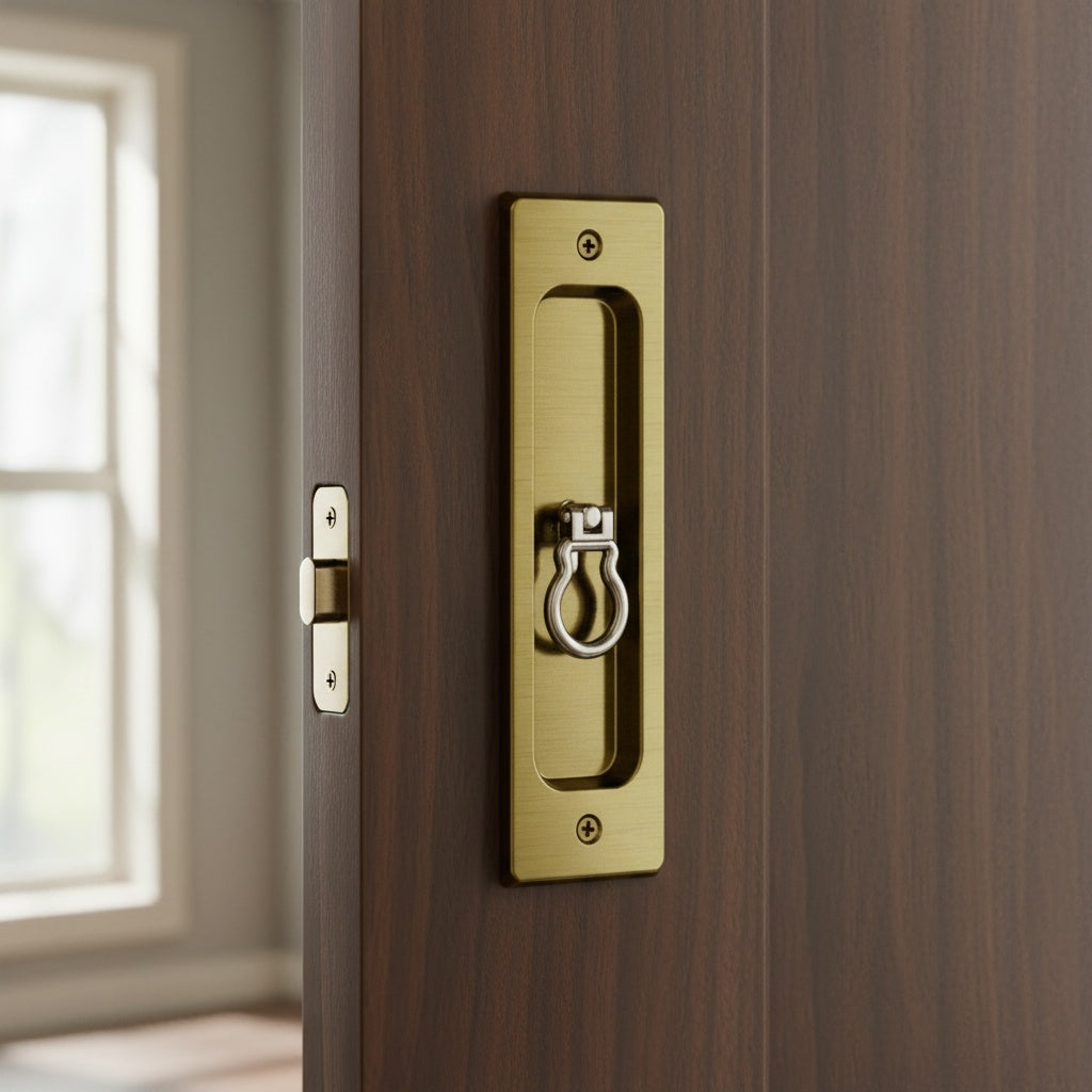 Fechadura para Porta de Correr | Concha Bico de Papagaio | Inox