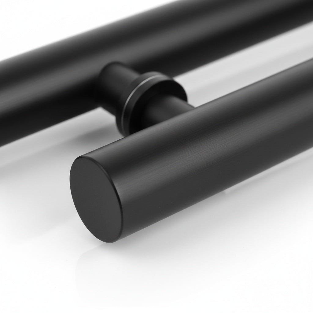 Puxador Tubular Tipo H para Porta | Inox Preto Fosco
