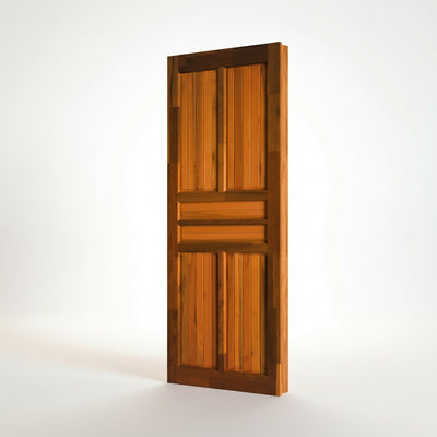 Porta Externa de Madeira Americana Eucalipto Fingada | Tipo 2 | Com Selador