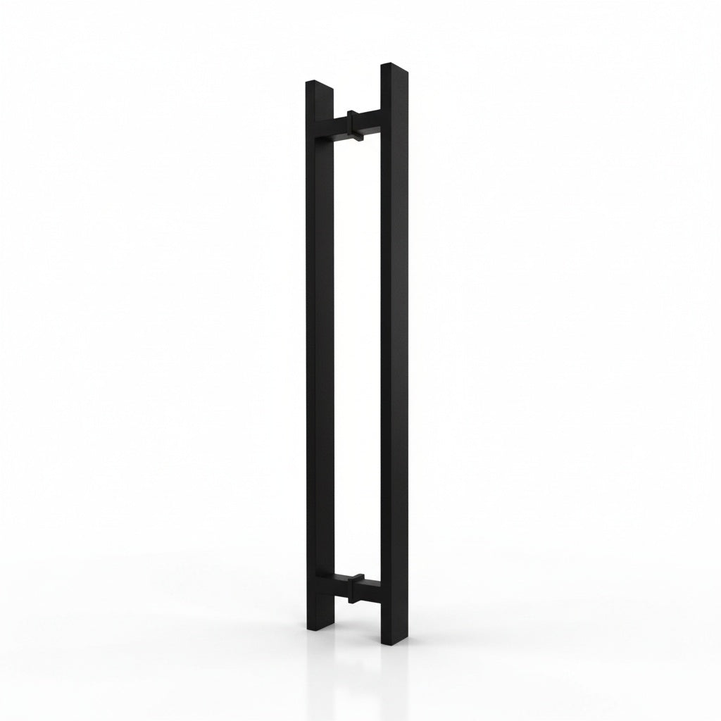 Puxador Quadrado Tipo H para Porta | Inox Preto Fosco