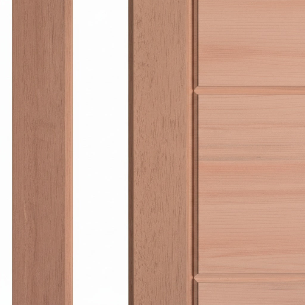 Porta Externa de Madeira Eucalipto Fingada | Ref 31 | Vidro Reto | Natural