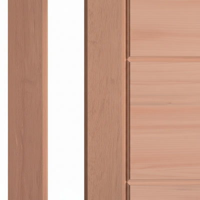 Porta Externa de Madeira Eucalipto Fingada | Ref 31 | Vidro Reto | Natural