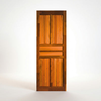 Porta Externa de Madeira Americana Eucalipto Fingada | Tipo 2 | Com Selador