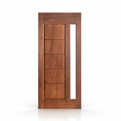 Porta Externa de Madeira Cedro Alagoano | Ref 31 | Vidro Reto | Com Selador