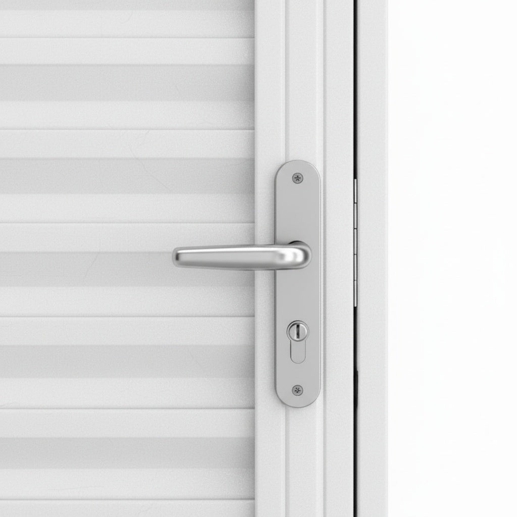 Porta com Caixilho de Aço Branco Laminado Reforçado | 215 X 6,5 CM