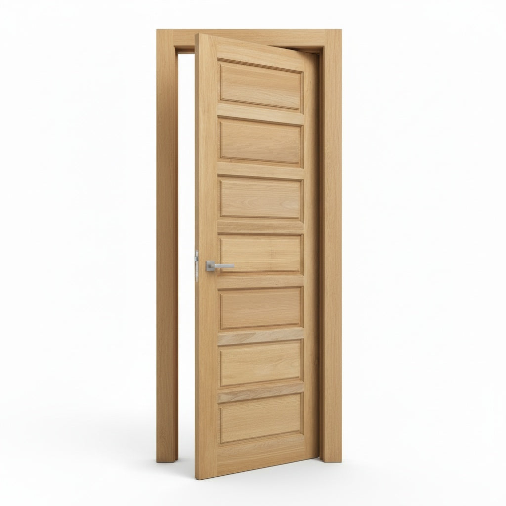 Porta Externa de Madeira Eucalipto Fingada | Ref 59 | Natural