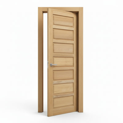 Porta Externa de Madeira Eucalipto Fingada | Ref 59 | Natural