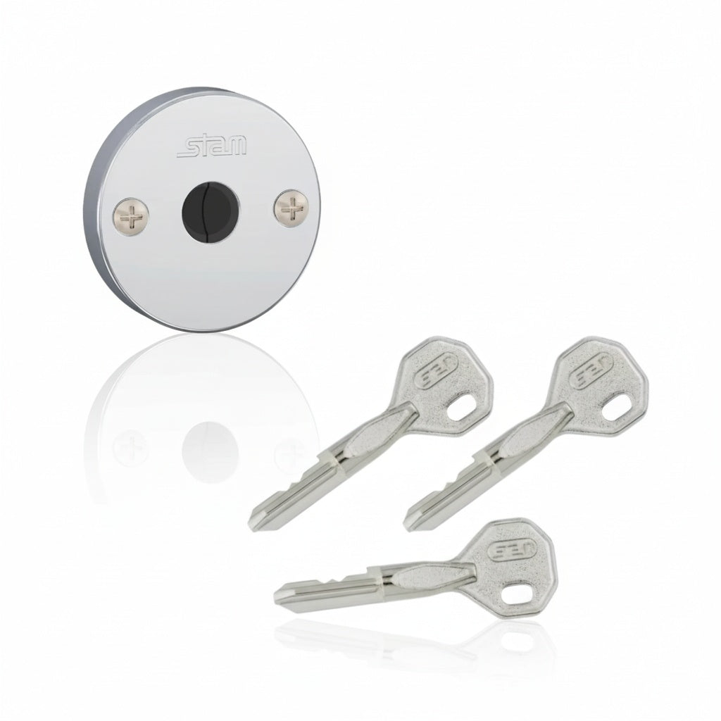 Fechadura 1004 | Roseta Inox | Par