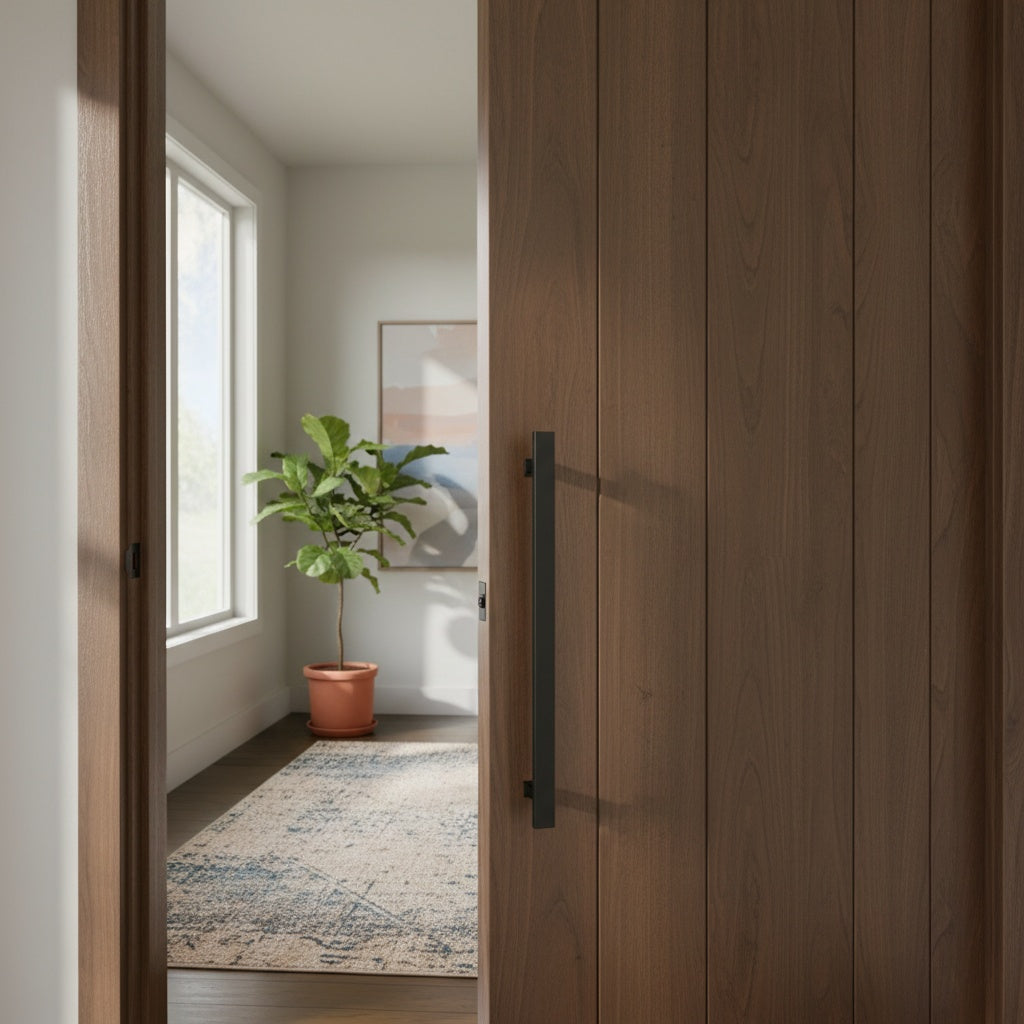 Puxador Quadrado Tipo H para Porta | Inox Preto Fosco